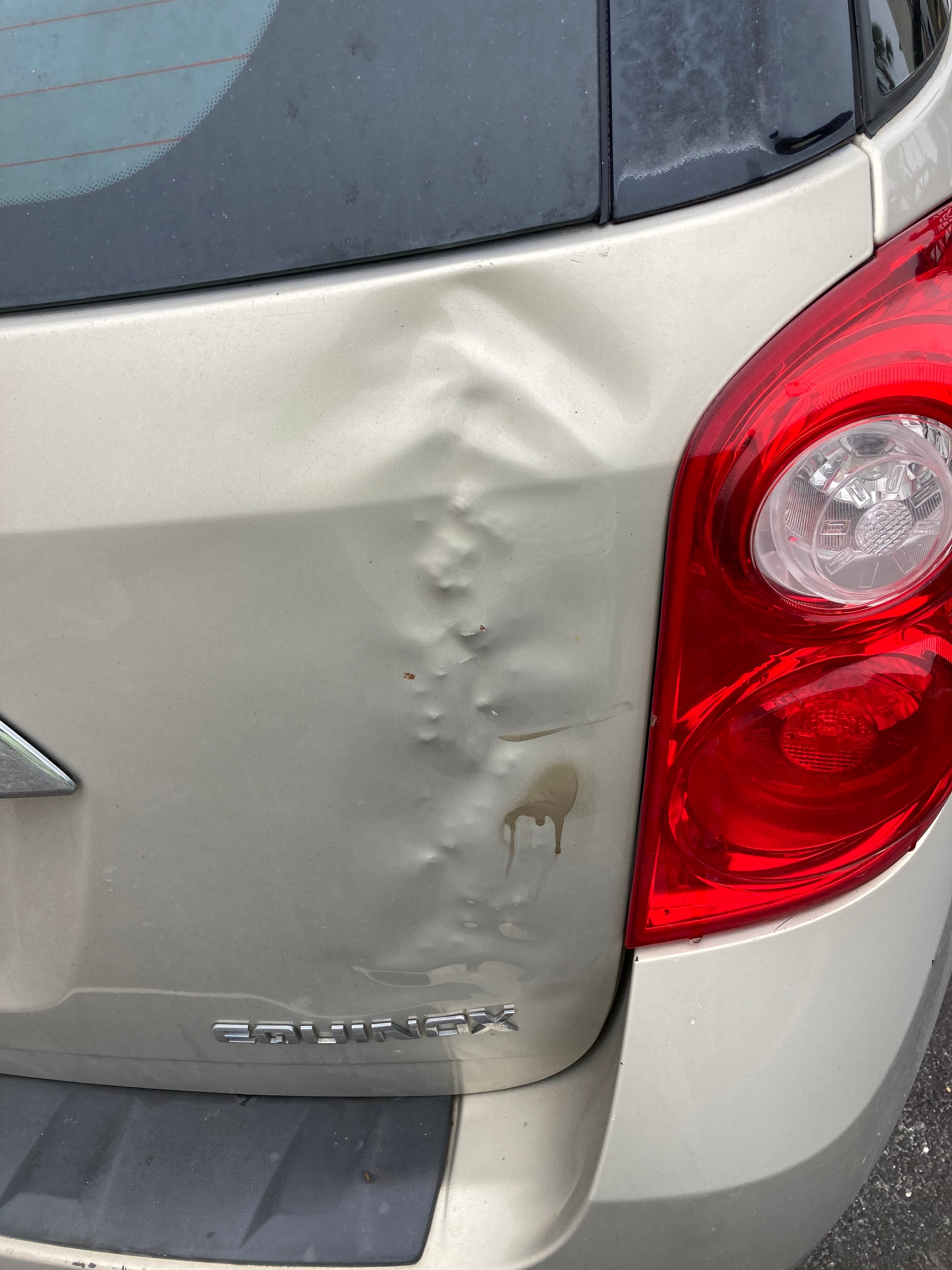Cautionary example of poor-quality dent work not performed by Dead On Dent Removal